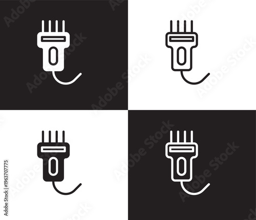 hair clipper icon. Outline and filled hair clipper icon from beauty and elegance collection. Thin line and Solid vectors isolated on black, white background. Editable hair clipper symbol