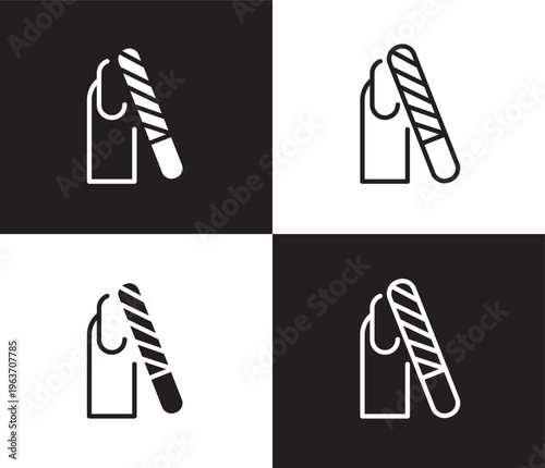 nail file icon. Outline and filled nail file icon from beauty and elegance collection. Thin line and Solid vectors isolated on black, white background. Editable nail file symbol