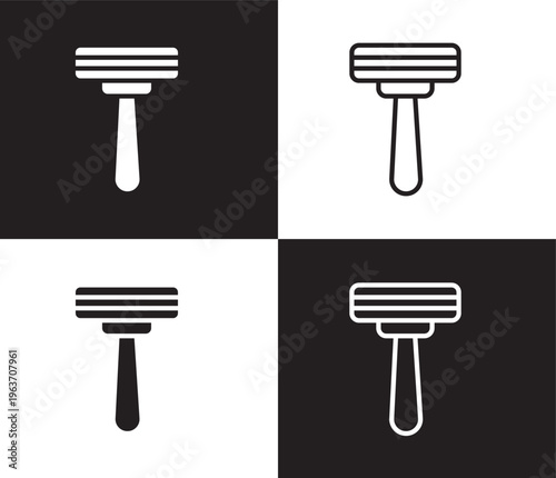 disposable razor icon. Outline and filled disposable razor icon from beauty and elegance collection. Thin line and Solid vectors isolated on black, white background. Editable disposable razor symbol