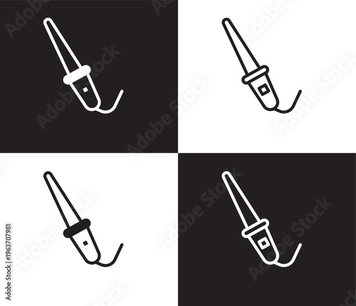 curlers icon. Outline and filled curlers icon from beauty and elegance collection. Thin line and Solid vectors isolated on black, white background. Editable curlers symbol