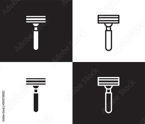 razor icon. Outline and filled razor icon from beauty and elegance collection. Thin line and Solid vectors isolated on black, white background. Editable razor symbol