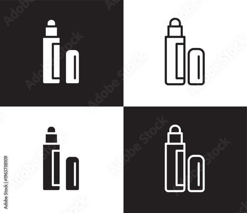 concealer icon. Outline and filled concealer icon from beauty and elegance collection. Thin line and Solid vectors isolated on black, white background. Editable concealer symbol