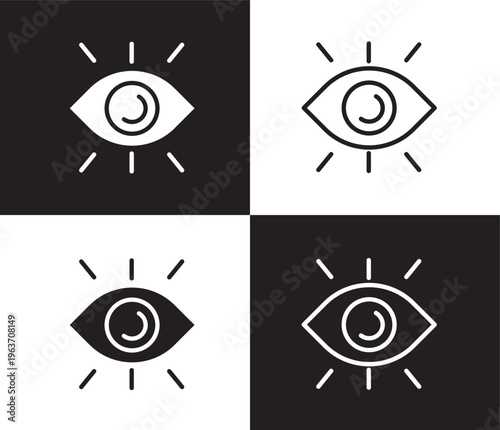 view icon. Outline and filled view icon from artificial intellegence collection. Thin line and Solid vectors isolated on black, white background. Editable view symbol