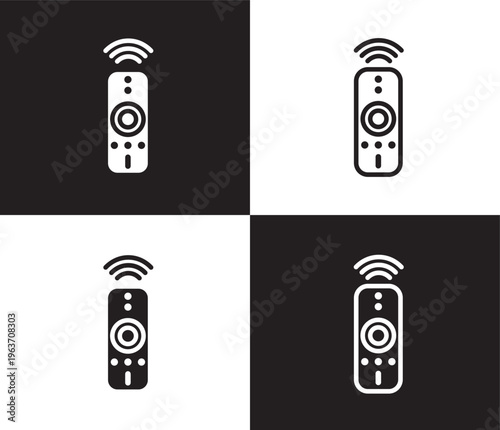 remote control icon. Outline and filled remote control icon from artificial intellegence collection. Thin line and Solid vectors isolated on black, white background. Editable remote control symbol