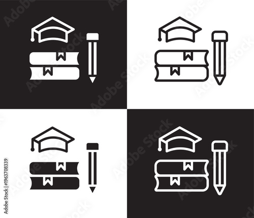teaching icon. Outline and filled teaching icon from artificial intellegence collection. Thin line and Solid vectors isolated on black, white background. Editable teaching symbol