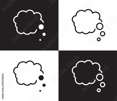 thought icon. Outline and filled thought icon from artificial intellegence collection. Thin line and Solid vectors isolated on black, white background. Editable thought symbol
