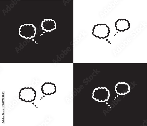 chat icon. Outline and filled chat icon from artificial intellegence collection. Thin line and Solid vectors isolated on black, white background. Editable chat symbol