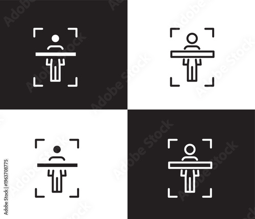 body scan icon. Outline and filled body scan icon from ai and future technology collection. Thin line and Solid vectors isolated on black, white background. Editable body scan symbol