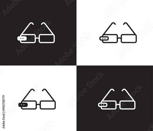 ar monocle icon. Outline and filled ar monocle icon from ai and future technology collection. Thin line and Solid vectors isolated on black, white background. Editable ar monocle symbol