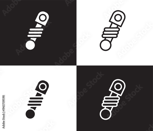 shock breaker icon. Outline and filled shock breaker icon from transportation collection. Thin line and Solid vectors isolated on black, white background. Editable shock breaker symbol