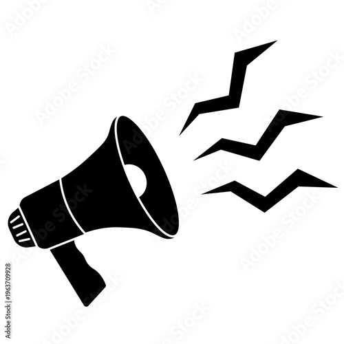 うるさい音を出しているメガホンのピクトグラム