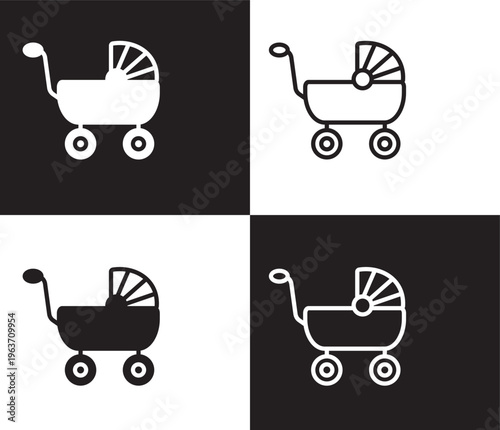 babysitter icon. Outline and filled babysitter icon from transportation collection. Thin line and Solid vectors isolated on black, white background. Editable babysitter symbol