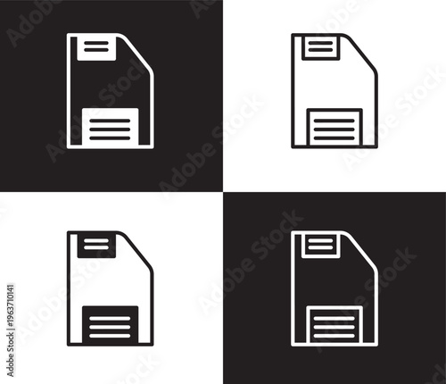 face down floppy disk icon. Outline and filled face down floppy disk icon from tools and utensils collection. Outline vector. Editable face down floppy disk symbol