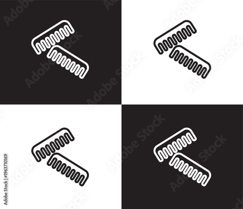 combs icon. Outline and filled combs icon from tools and utensils collection. Outline vector. Editable combs symbol