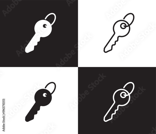 tiny key icon. Outline and filled tiny key icon from tools and utensils collection. Outline vector. Editable tiny key symbol