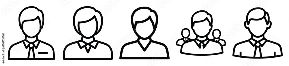 Obraz premium guard ecosystem editable stroke outline icons set isolated on white background flat vector illustration.