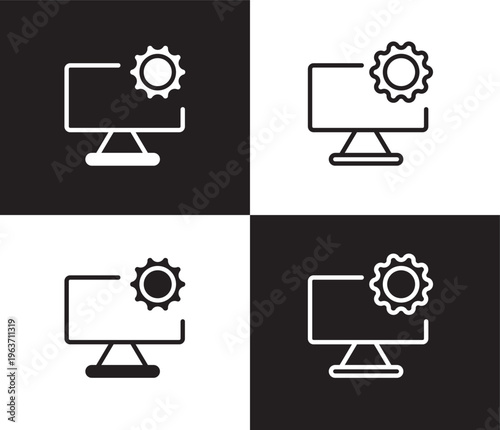 web development icon. Outline and filled web development icon from startup and strategy collection. Thin line and Solid vectors isolated on black, white background. Editable web development symbol