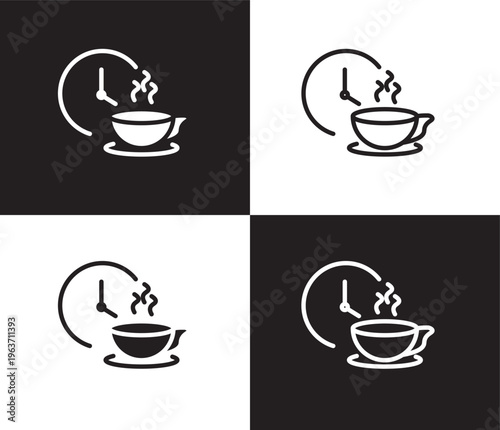 coffee break icon. Outline and filled coffee break icon from startup and strategy collection. Thin line and Solid vectors isolated on black, white background. Editable coffee break symbol