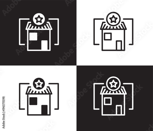 franchise icon. Outline and filled franchise icon from startup and strategy collection. Thin line and Solid vectors isolated on black, white background. Editable franchise symbol