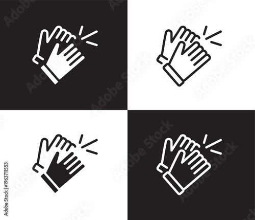 clap icon. Outline and filled clap icon from startup and strategy collection. Thin line and Solid vectors isolated on black, white background. Editable clap symbol