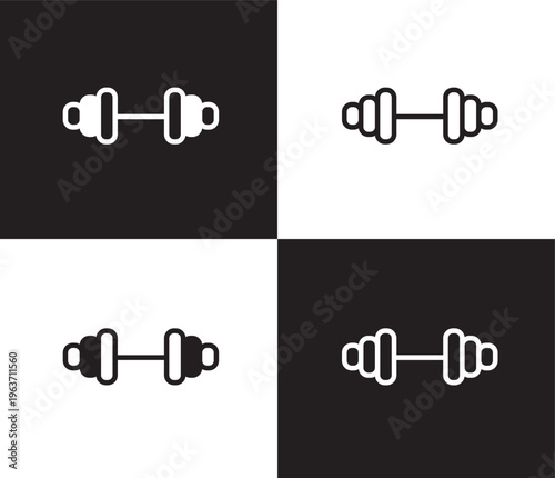 gym weight icon. Outline and filled gym weight icon from sport and game collection. Thin line and Solid vectors isolated on black, white background. Editable gym weight symbol