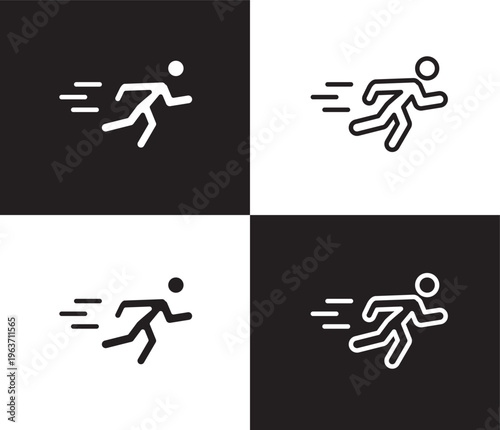 man sprinting icon. Outline and filled man sprinting icon from sport and game collection. Thin line and Solid vectors isolated on black, white background. Editable man sprinting symbol