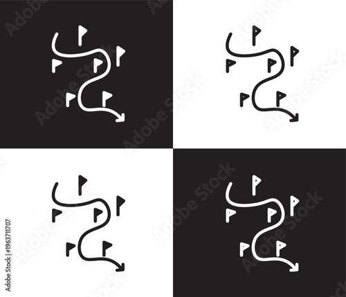 slalom icon. Outline and filled slalom icon from sport and game collection. Thin line and Solid vectors isolated on black, white background. Editable slalom symbol