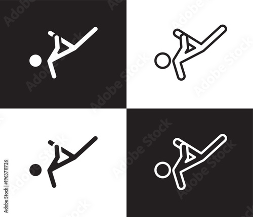 capoeira icon. Outline and filled capoeira icon from sport and game collection. Thin line and Solid vectors isolated on black, white background. Editable capoeira symbol