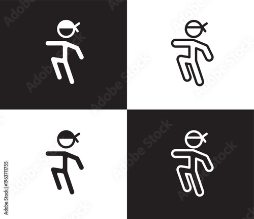 wushu icon. Outline and filled wushu icon from sport and game collection. Thin line and Solid vectors isolated on black, white background. Editable wushu symbol