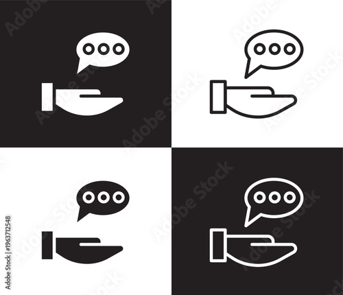 advise icon. Outline and filled advise icon from social media marketing collection. Thin line and Solid vectors isolated on black, white background. Editable advise symbol
