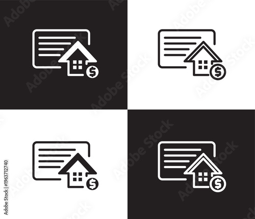 deposit icon. Outline and filled deposit icon from real estate industry collection. Thin line and Solid vectors isolated on black, white background. Editable deposit symbol