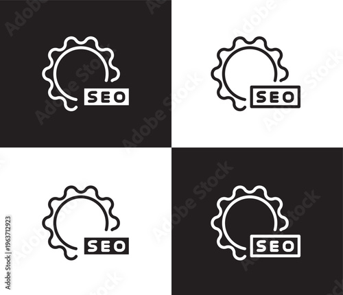 image seo icon. Outline and filled image seo icon from information technology collection. Thin line and Solid vectors isolated on black, white background. Editable image seo symbol