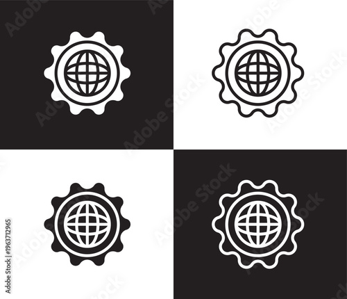 cyberspace icon. Outline and filled cyberspace icon from information technology collection. Thin line and Solid vectors isolated on black, white background. Editable cyberspace symbol