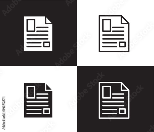 article icon. Outline and filled article icon from information technology collection. Thin line and Solid vectors isolated on black, white background. Editable article symbol