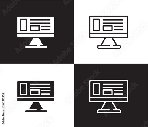 adaptive layout icon. Outline and filled adaptive layout icon from information technology collection. Thin line and Solid vectors isolated on black, white background. Editable adaptive layout symbol