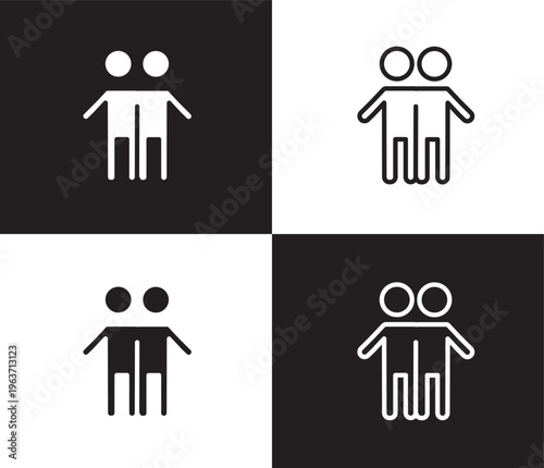 brothers icon. Outline and filled brothers icon from people and relation collection. Outline vector. Editable brothers symbol
