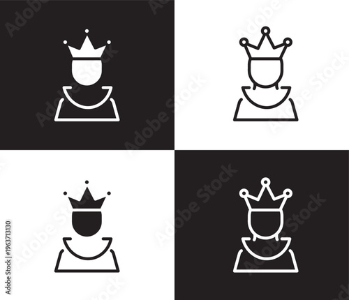empress icon. Outline and filled empress icon from people and relation collection. Outline vector. Editable empress symbol
