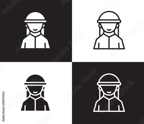 bedouin icon. Outline and filled bedouin icon from people and relation collection. Outline vector. Editable bedouin symbol