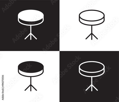 round table icon. Outline and filled round table icon from people and relation collection. Outline vector. Editable round table symbol