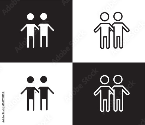 friends icon. Outline and filled friends icon from people and relation collection. Outline vector. Editable friends symbol
