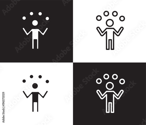 juggling ball icon. Outline and filled juggling ball icon from people and relation collection. Outline vector. Editable juggling ball symbol