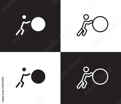 effort icon. Outline and filled effort icon from people and relation collection. Outline vector. Editable effort symbol