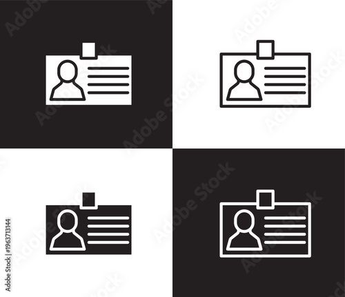 identification ard icon. Outline and filled identification ard icon from people and relation collection. Outline vector. Editable identification ard symbol
