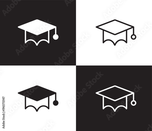 students graduation hat icon. Outline and filled students graduation hat icon from people and relation collection. Outline vector. Editable students graduation hat symbol