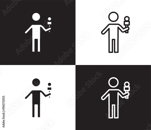 foreign reporter icon. Outline and filled foreign reporter icon from people and relation collection. Outline vector. Editable foreign reporter symbol