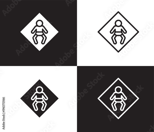 baby zone icon. Outline and filled baby zone icon from people and relation collection. Outline vector. Editable baby zone symbol