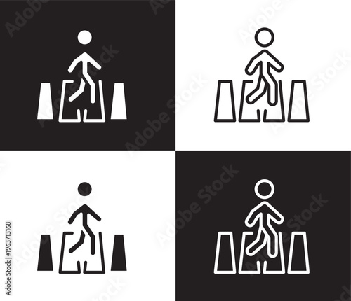 road crossing icon. Outline and filled road crossing icon from people and relation collection. Outline vector. Editable road crossing symbol