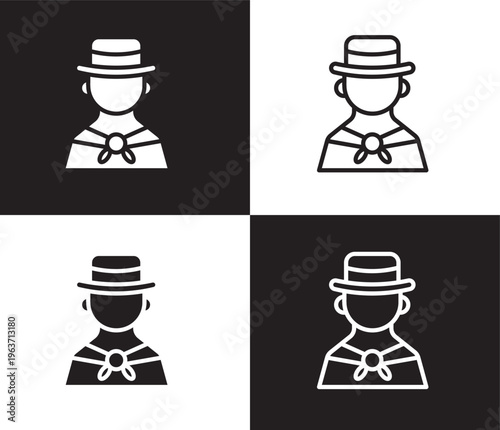 colombian icon. Outline and filled colombian icon from people and relation collection. Outline vector. Editable colombian symbol