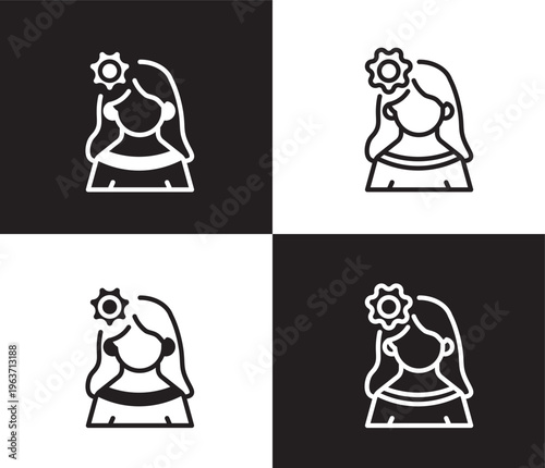 mexican woman icon. Outline and filled mexican woman icon from people and relation collection. Outline vector. Editable mexican woman symbol