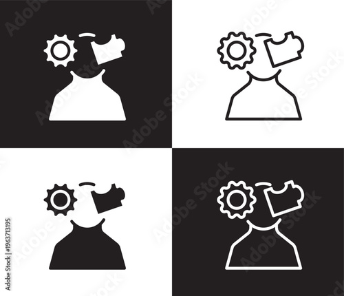 psychology icon. Outline and filled psychology icon from people and relation collection. Outline vector. Editable psychology symbol